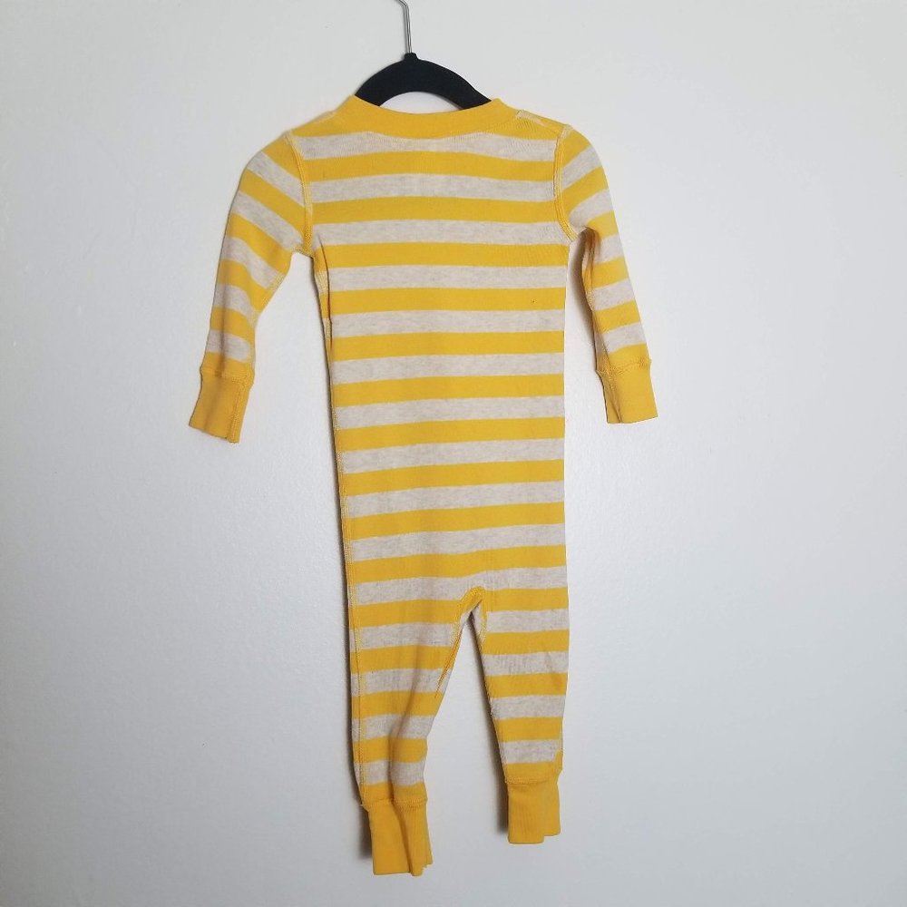 Hanna Andersson Baby Striped Onesie PJ Yellow 12 - Picture 2 of 4